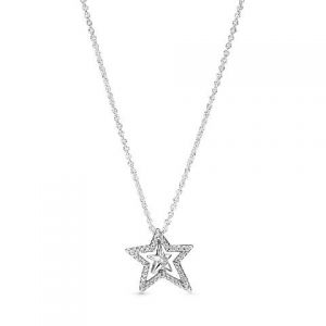 Collar Pandora Estrella Asimétrica en Pavé